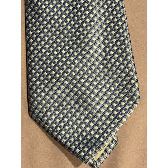 Banana Republic Silk Tie - Blue White preppy career business casual designer. - Picture 8 of 8